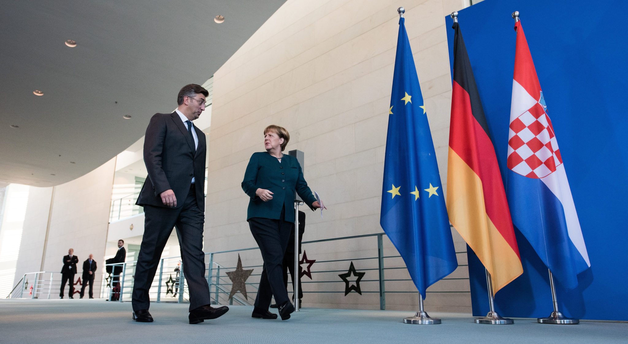 Niemcy: wizyta chorwackiego premiera Andreja Plenkovica w Berlinie (foto. PAP/EPA/BERND VON JUTRCZENKA)