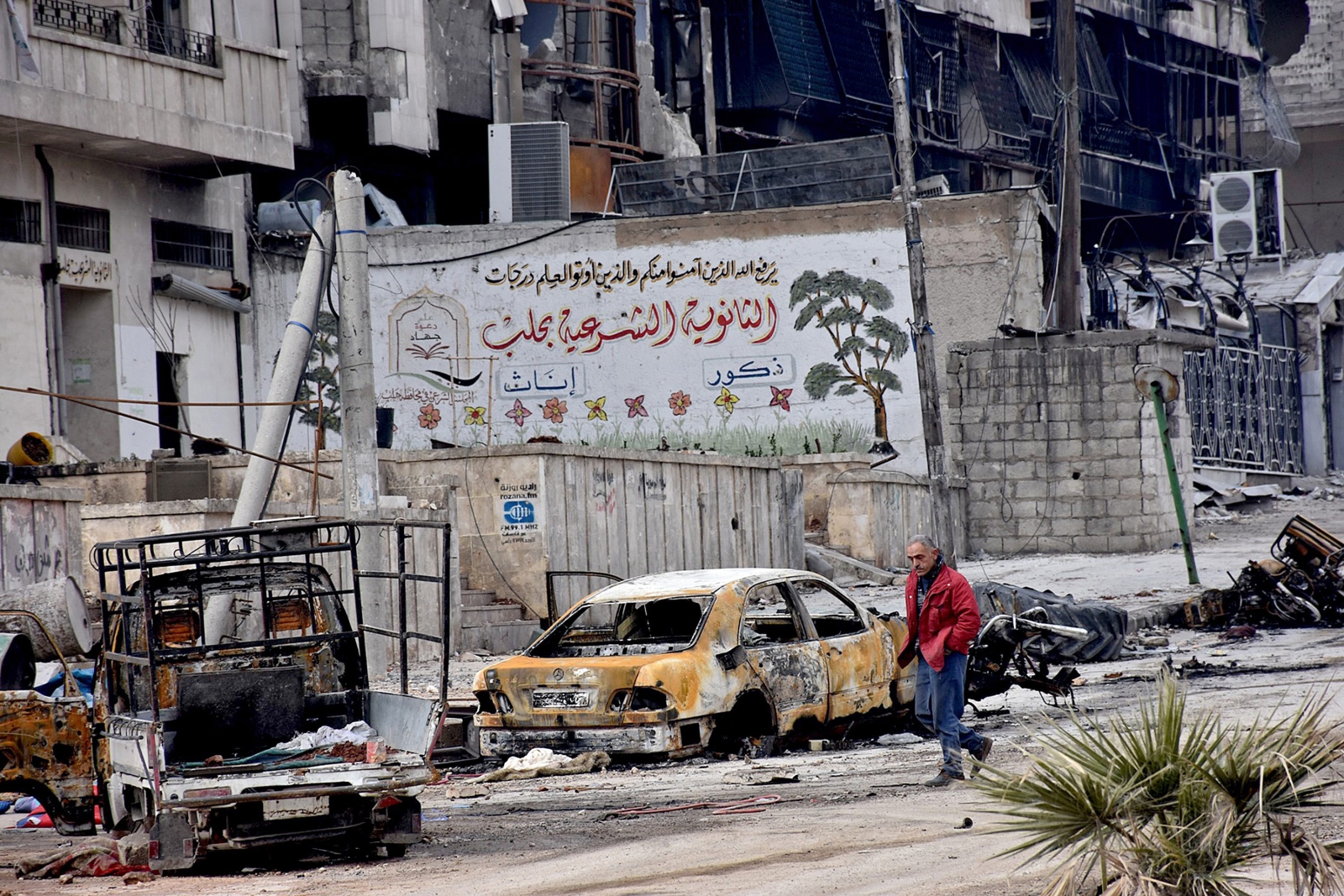 Zniszczone Aleppo.
Fot. EPA/SANA / HANDOUT  HANDOUT EDITORIAL USE ONLY/NO SALES