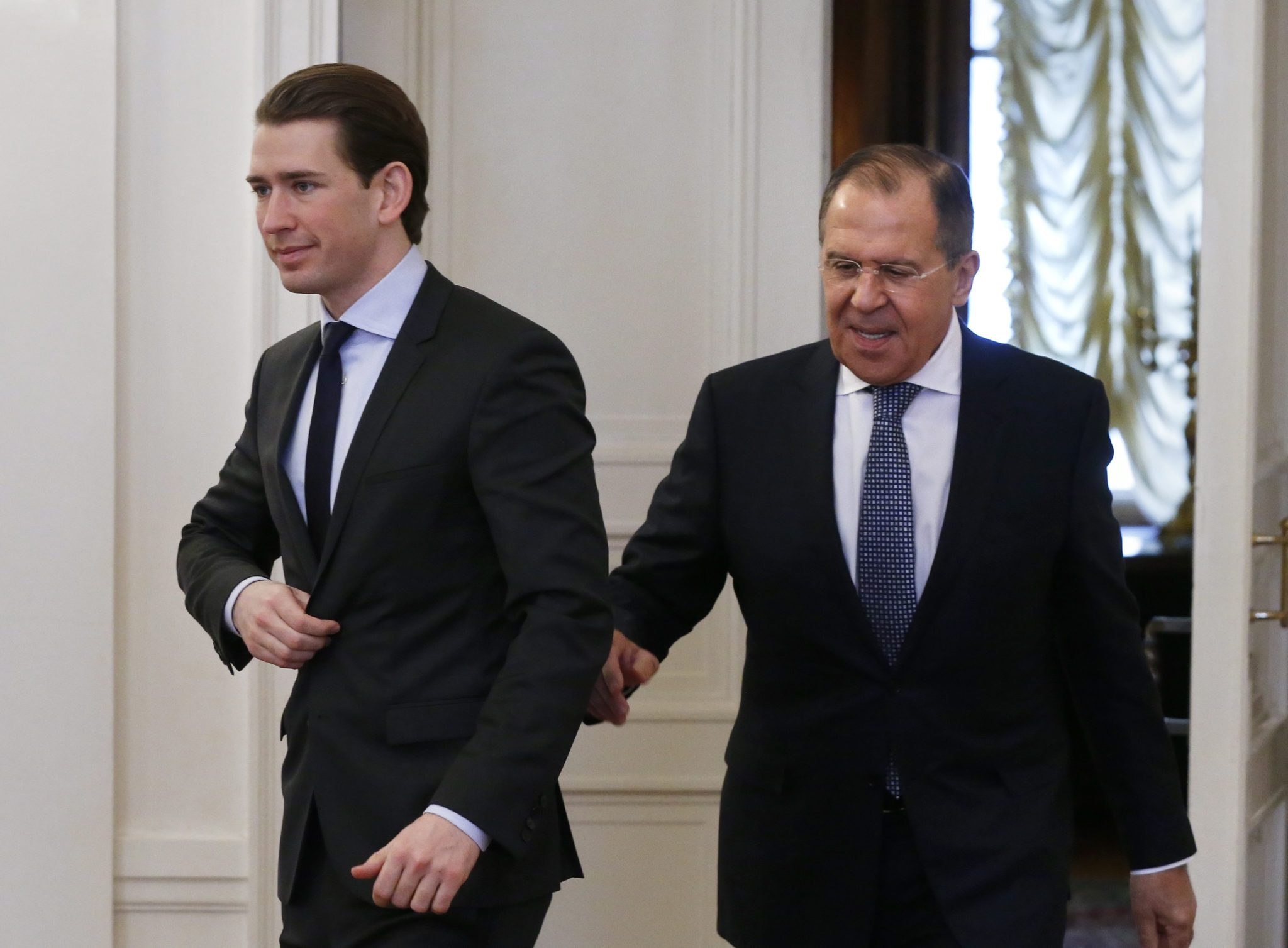 Rosja: wizyta austriackiego ministra spraw zagranicznych w Moskwie (foto. PAP/EPA/YURI KOCHETKOV)