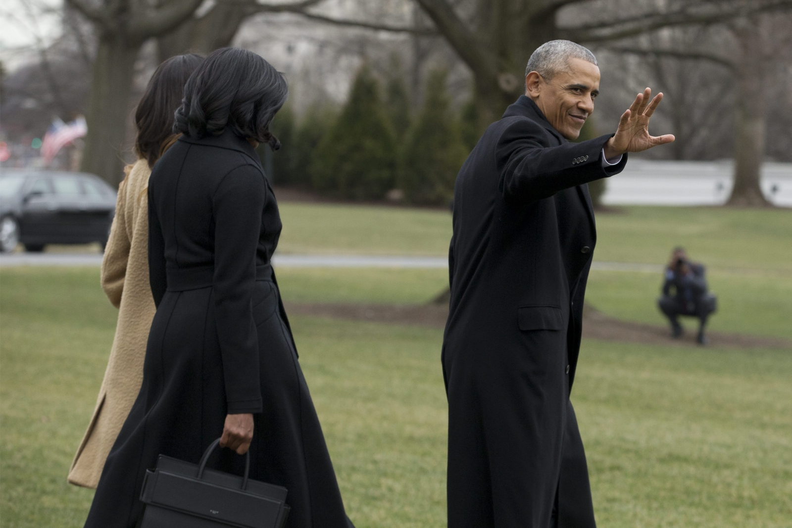 Prezydent USA Barack Obama opuszcza Biały Dom.