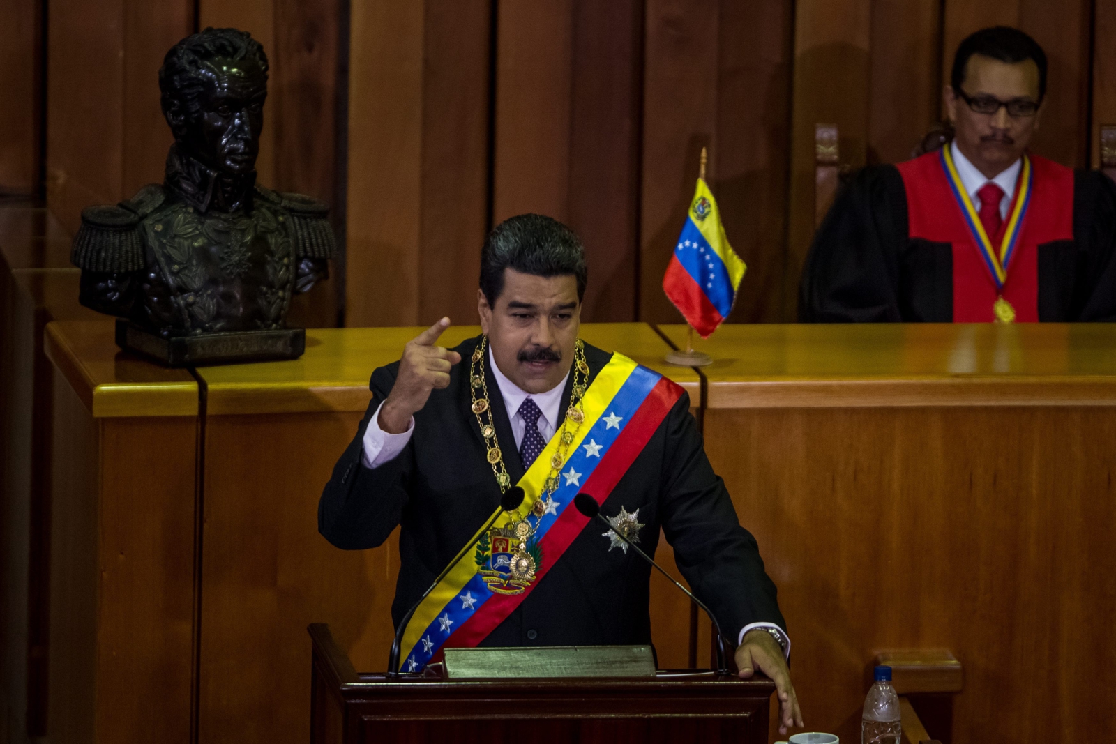 Wenezuelska Nicolas Maduro składa raport przez Trybunałem Sprawiedliwości. 