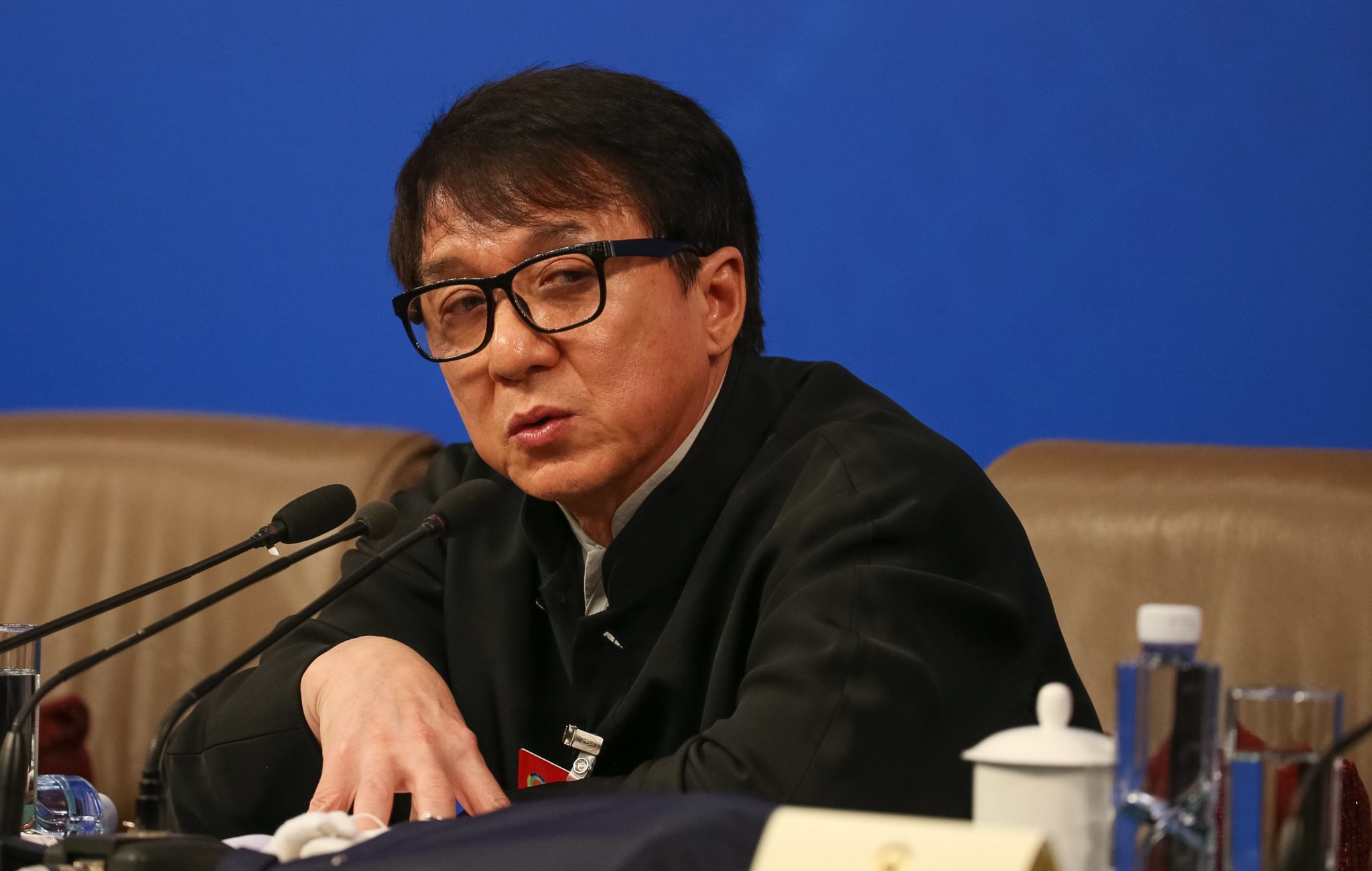 Chiny: konferencja prasowa Jackie Chana w Hong Kongu (foto. PAP/EPA/ROMAN PILIPEY)
