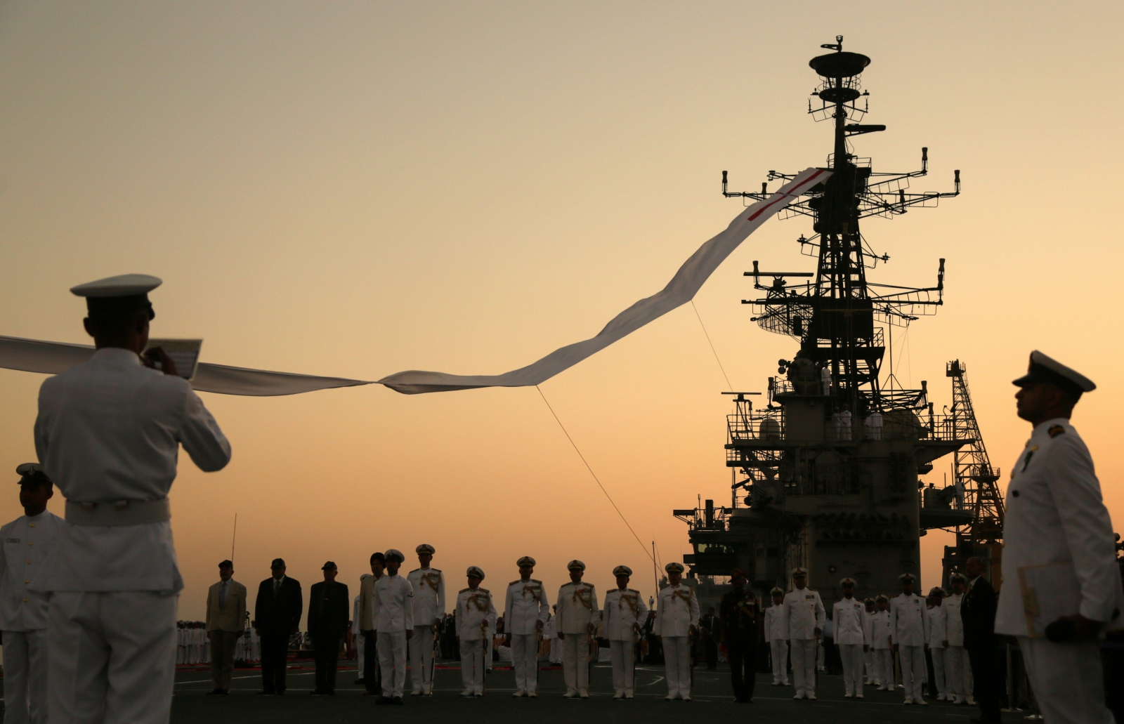 Ceremonia wycofania ze służby okrętu 'INS Viraat', Mumbaj, Indie.