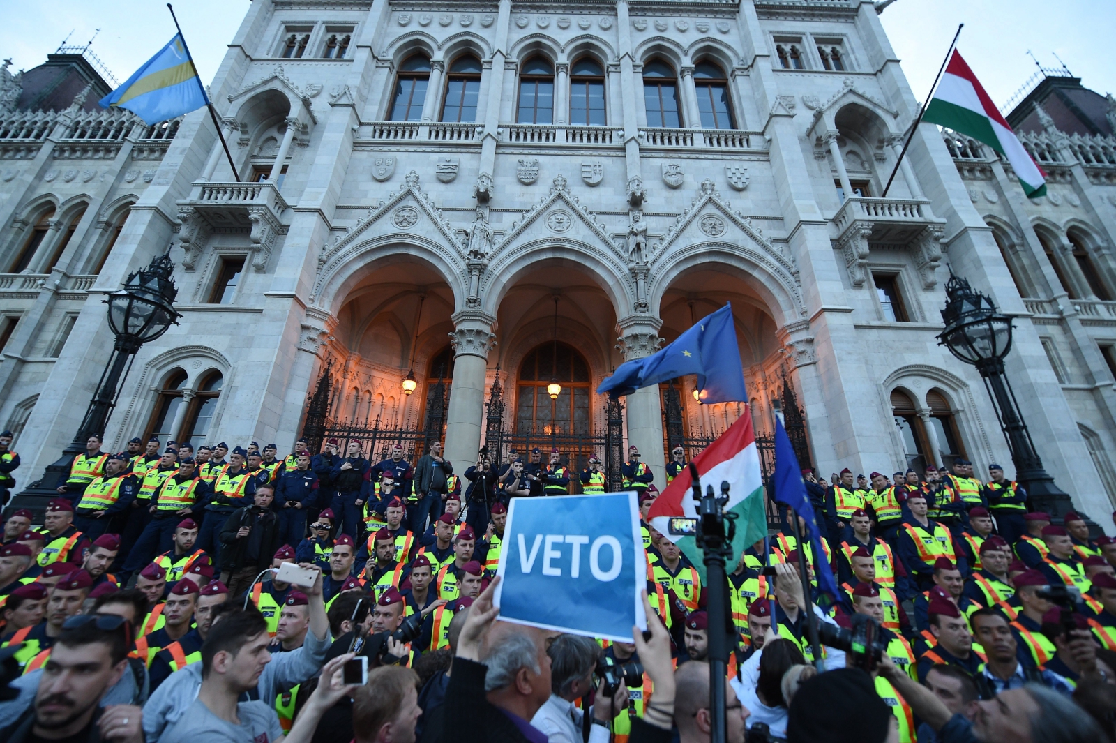 Węgrzy protestują przeciwko reformie edukacji, Budapeszt, Węgry.