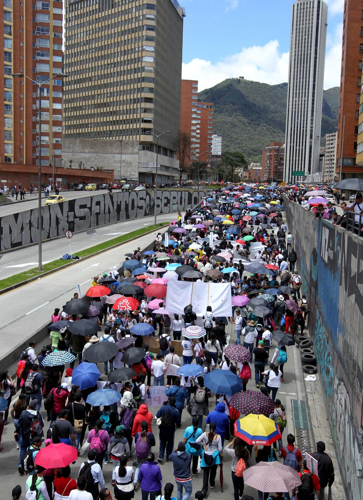 Strajk pracowników edukacji w Kolumbii.
