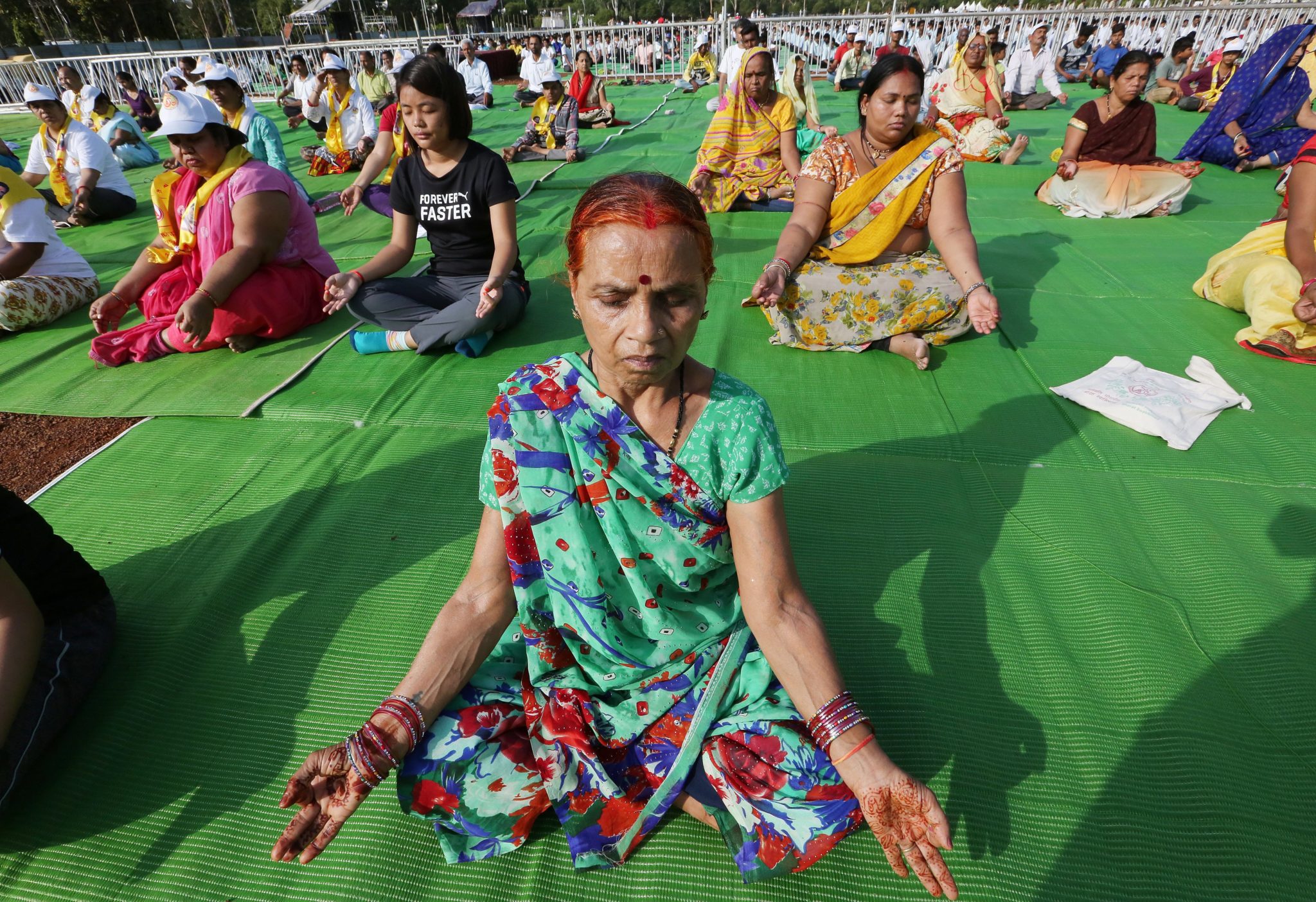 Przygotowania do światowego dnia jogi w Indiach