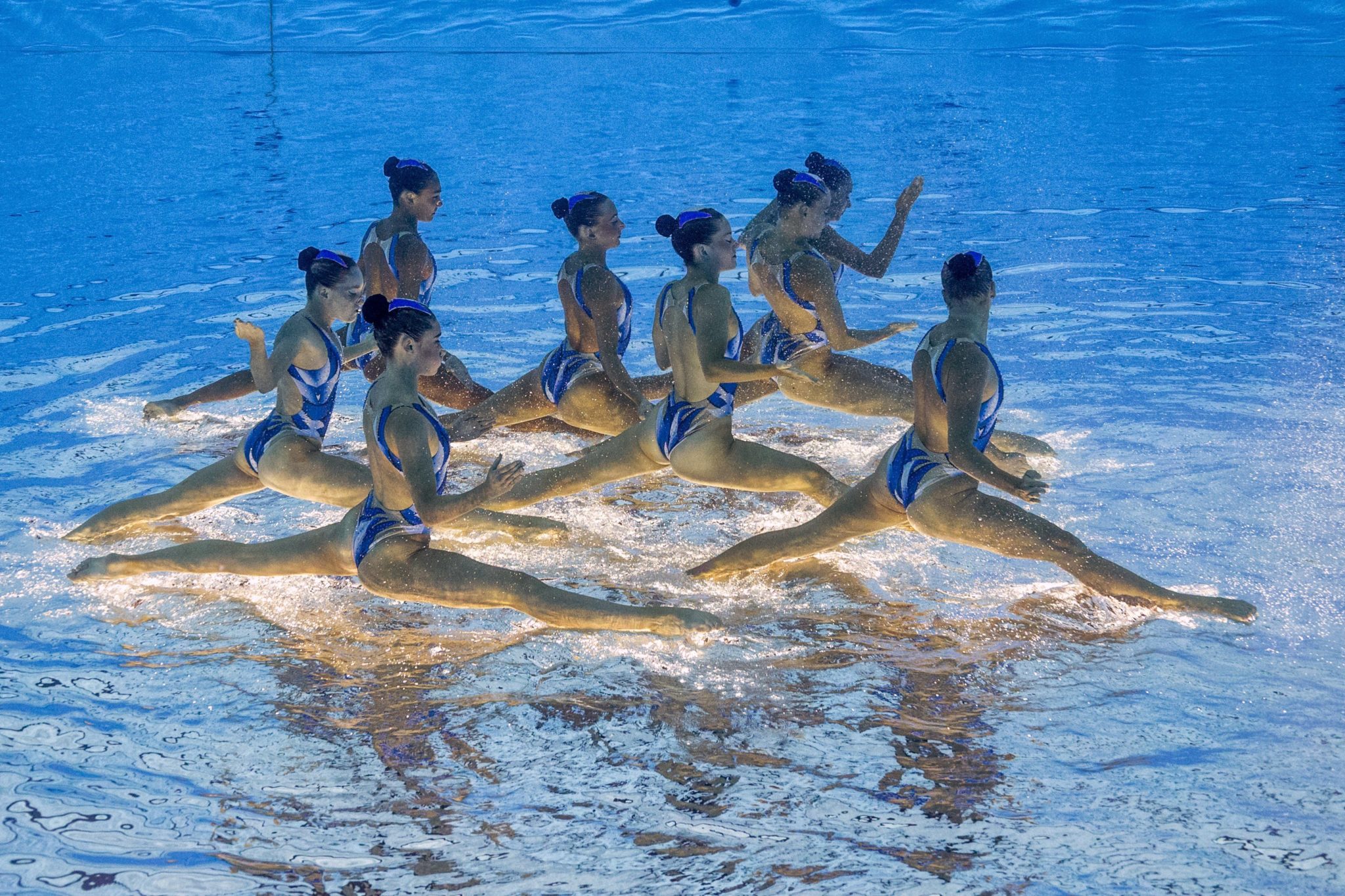 Budapeszt: eliminacje do Mistrzostw Świata w pływaniu synchronizacyjnym kobiet fot: Patick B. Kraemer, PAP/EPA