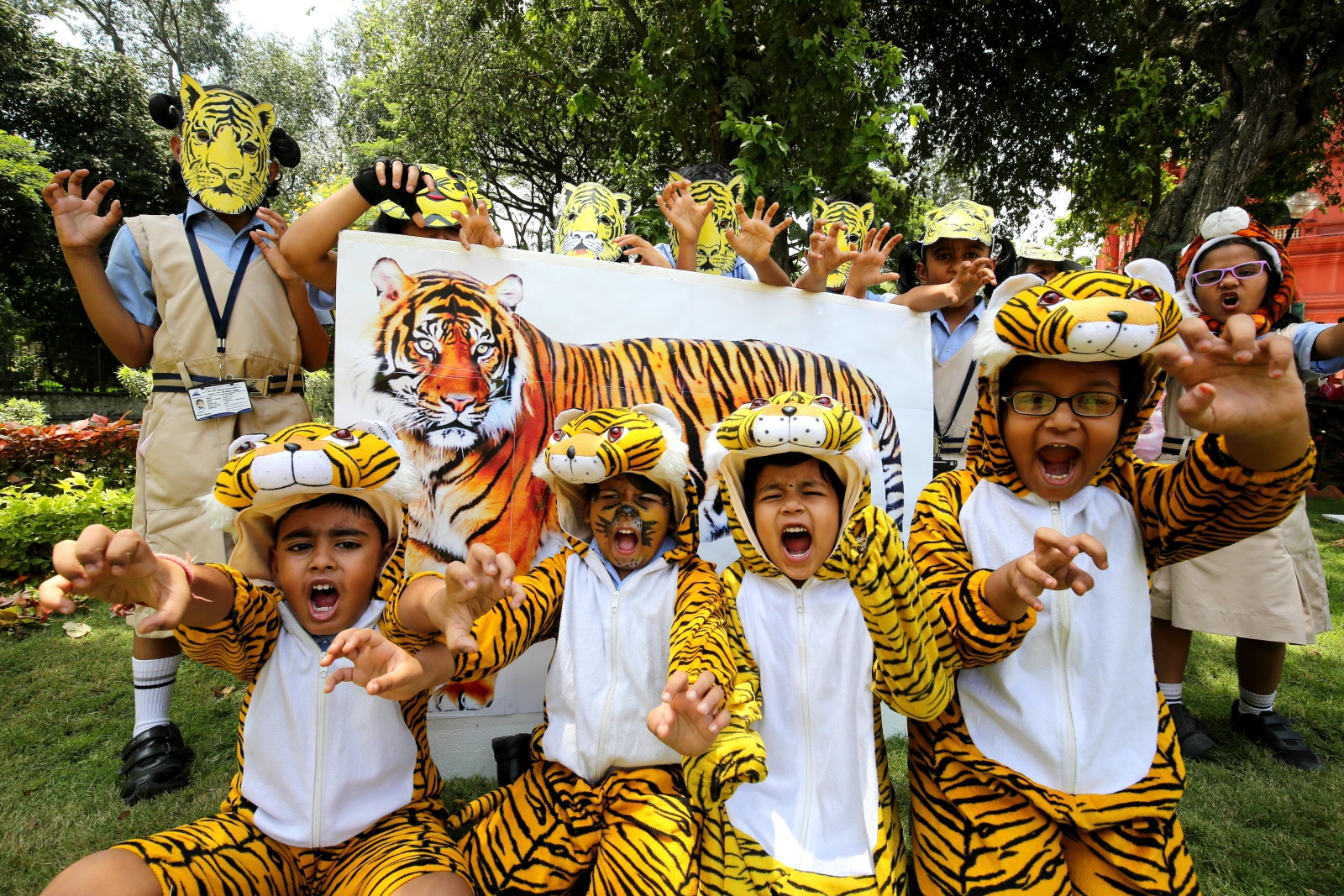 Międzynarodowy Dzień Tygrysa w Indiach. Fot. EPA/JAGADEESH NV  Dostawca: PAP/EPA.