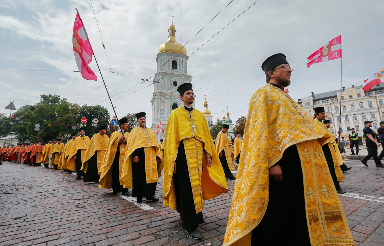 Świętowanie ponad tysiącletniej historii chrześcijaństwa na Ukrainie. Fot. EPA/SERGEY DOLZHENKO  EPA/SERGEY DOLZHENKO 
