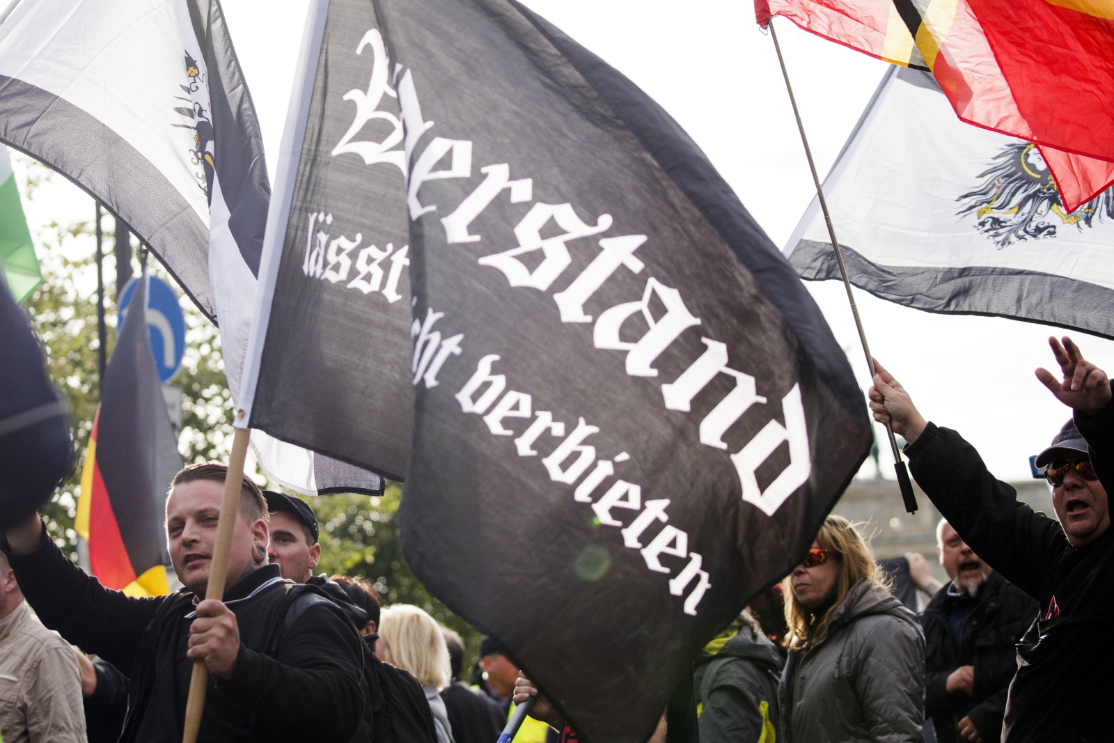 Prawicowe protesty przeciwko kanclerz Merkel w Berlinie.