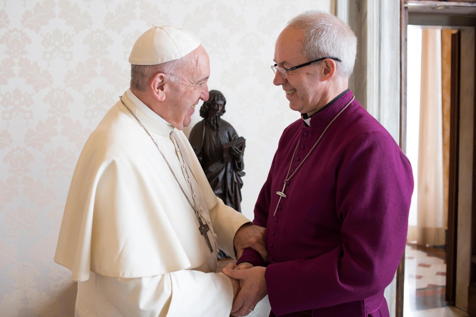 Watykan, spotkanie papieża Franciszka i Arcybiskupa Canterbury Justin Welby EPA/Osservatore Romano 