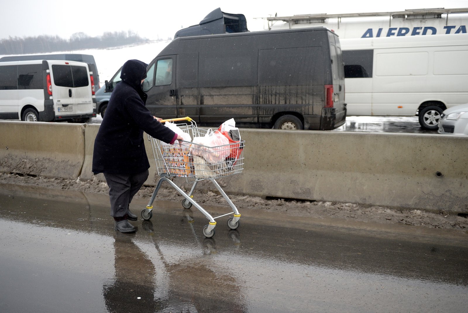 Polsko-ukraińska granica w Medyce, na której przed świętami ruch jest większy niż zwykle. 