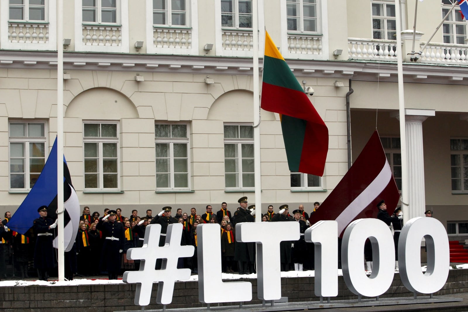 Obchody 100 lecia odzyskania niepodległości przez Litwę fot. EPA/Toms Kalnins 