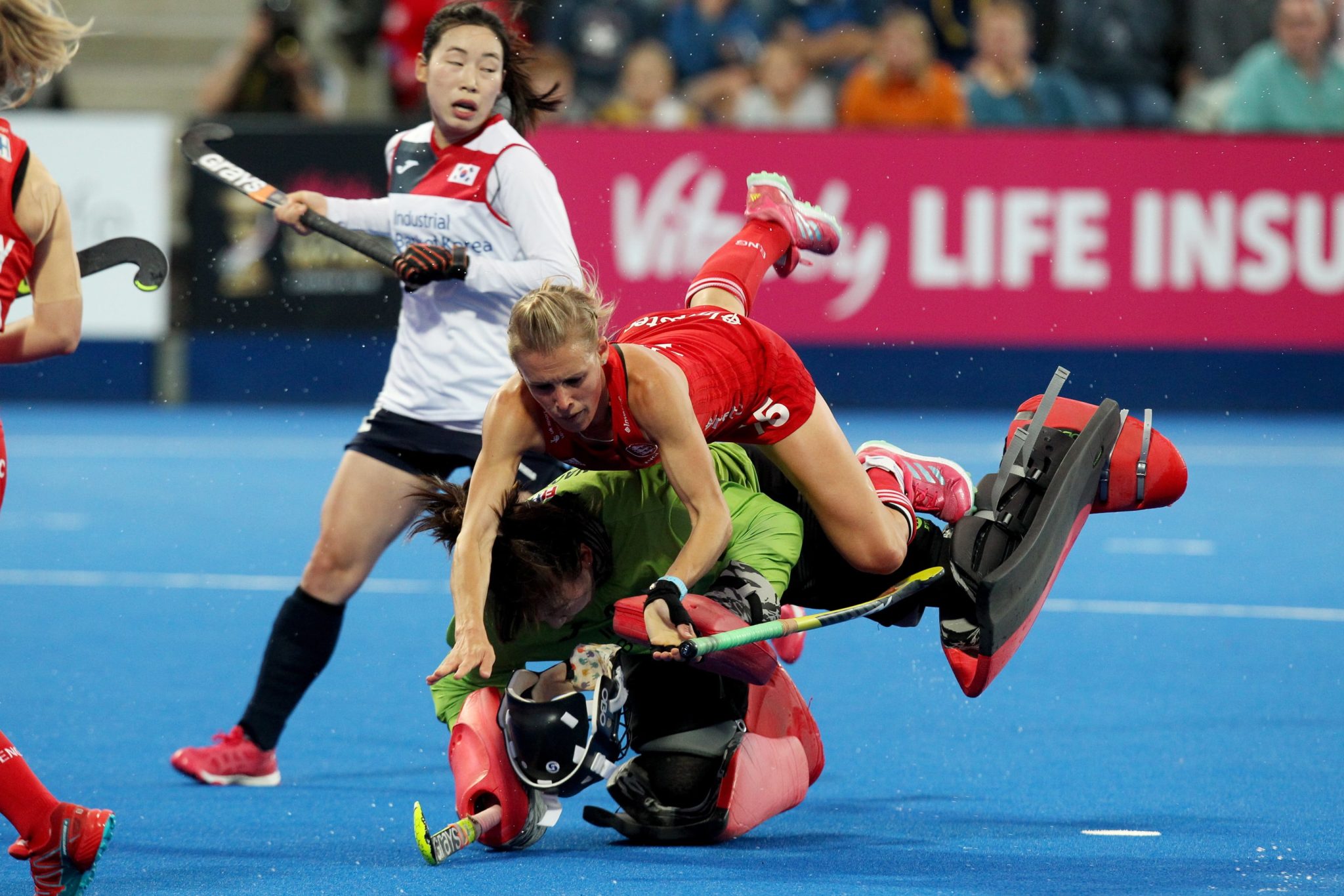 Meczu Pucharu Świata kobiet w hokeju na trawie pomiędzy Anglią a Koreą Południową w Lee Valley Hockey Center, Queen Elizabeth Olympic Park w Londynie, fot. Sean Dempsey, PAP/EPA 