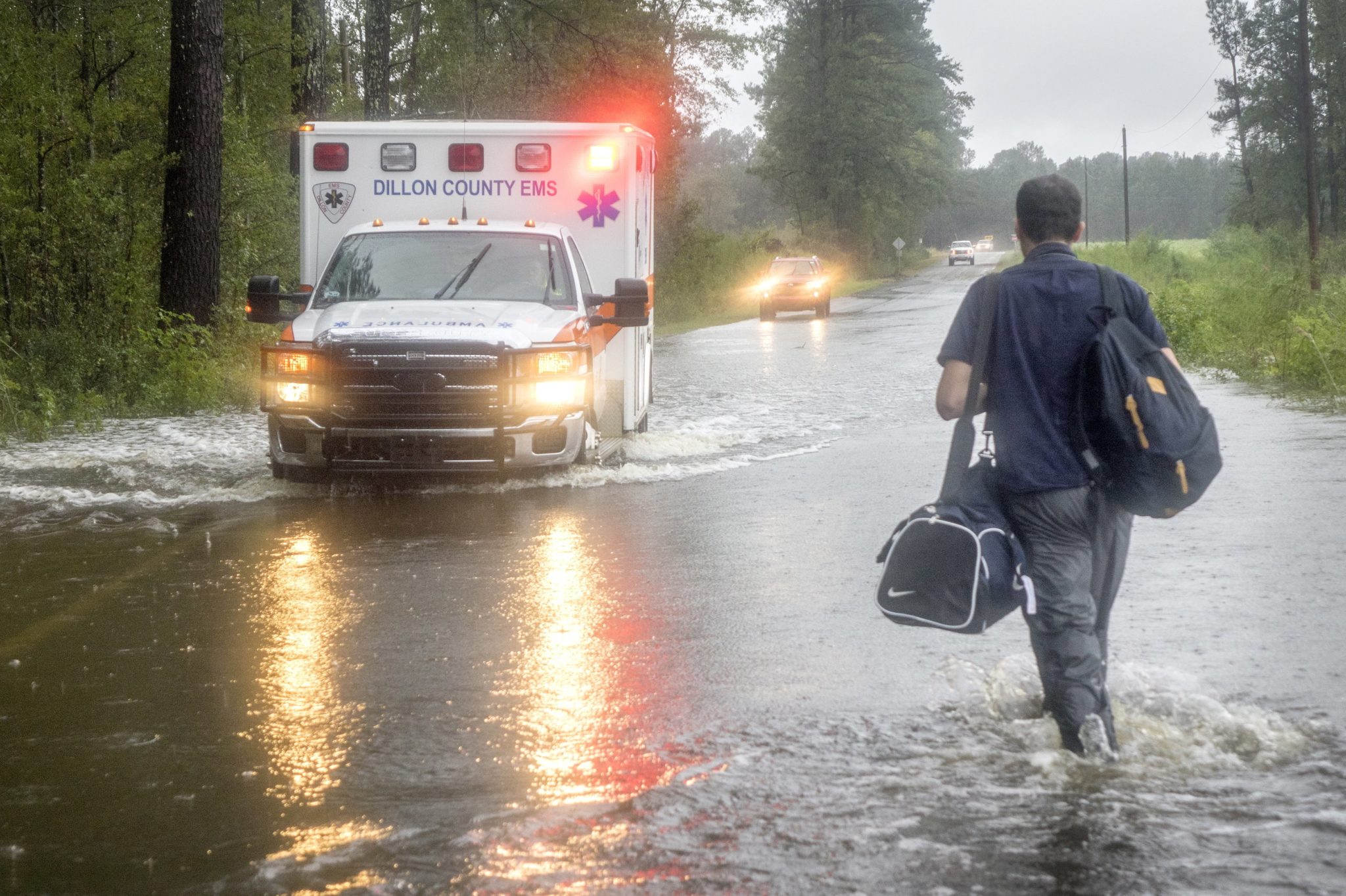 USA, Południowa Karolina, skutki burzy tropikalnej Florence, fot. Cristobal Herrera, PAP/EPA