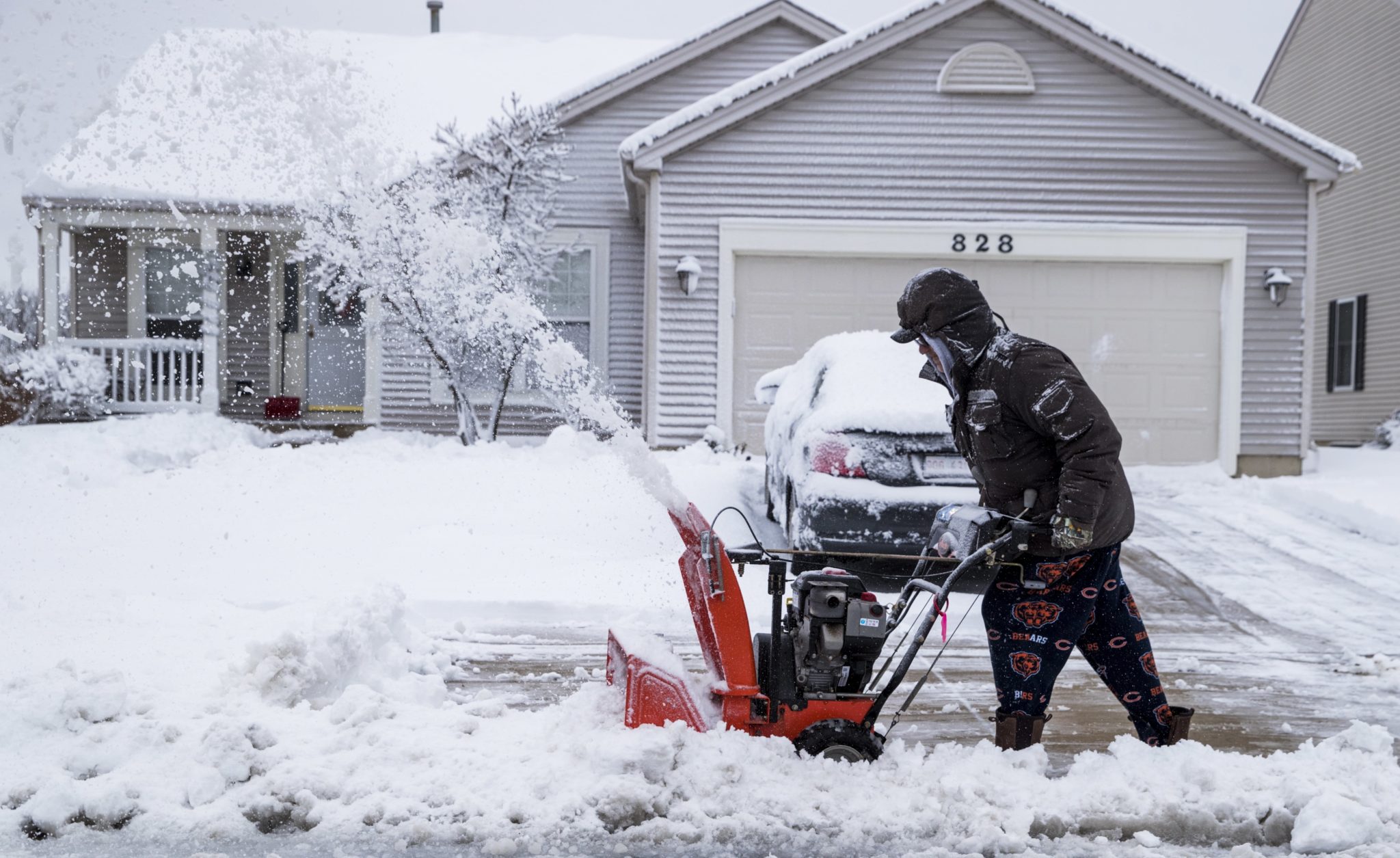 USA: atak zimy w stanie Illinois, fot. Tannen Maury, PAP/EPA