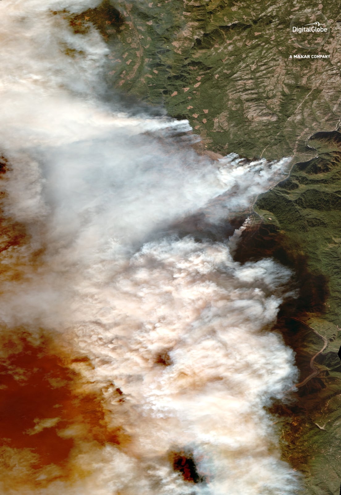 Pożary w Kalifronii fot. fot. EPA/DIGITALGLOBE