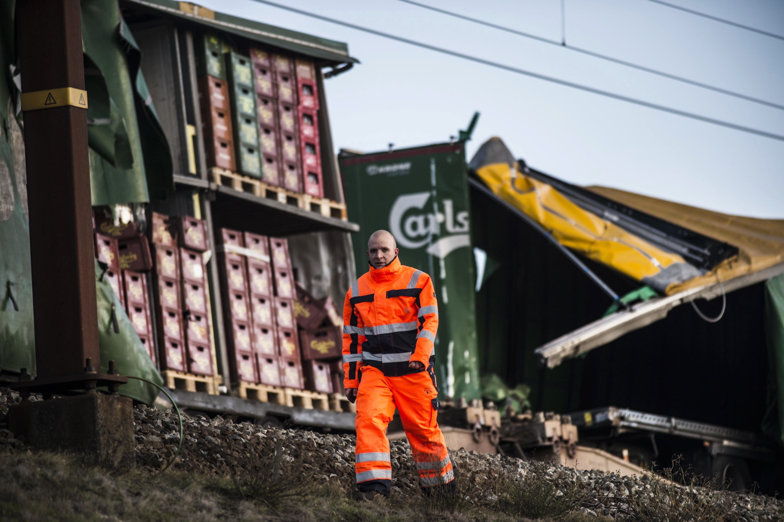 Wypadek kolejowy w Danii EPA/TIM KILDEBORG 