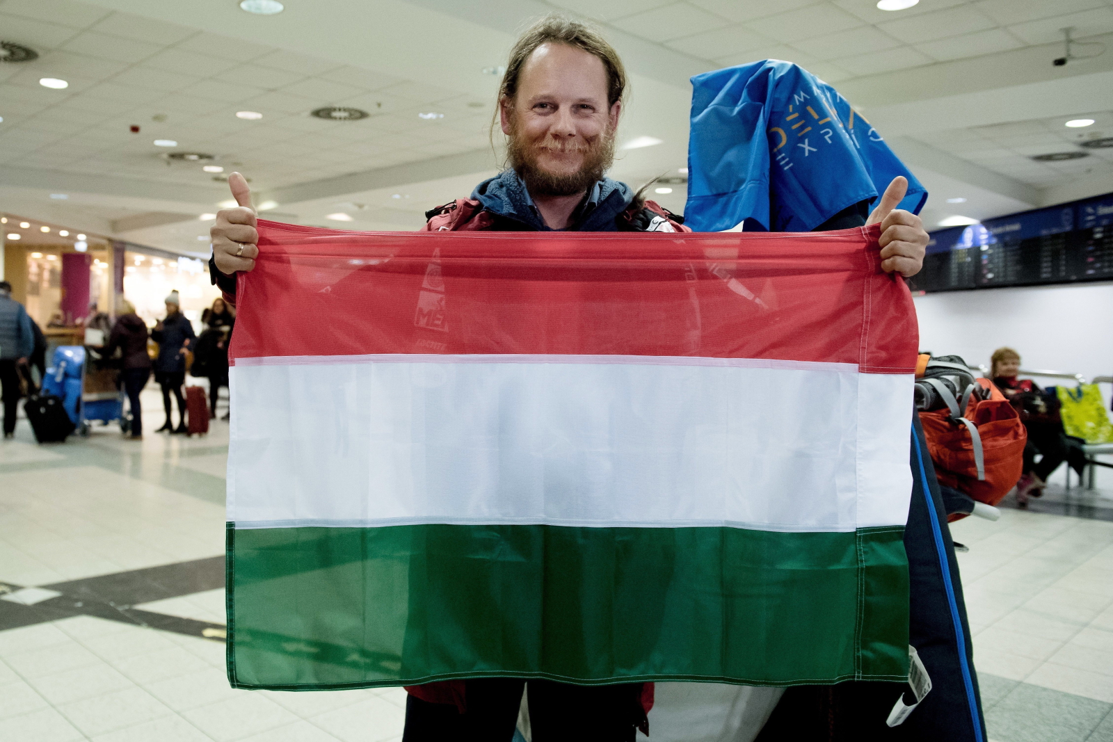 Gabor Rakonczay - pierwszy Węgier, który dotarł na biegun południowy.Fot. PAP/EPA/Szilard Koszticsak