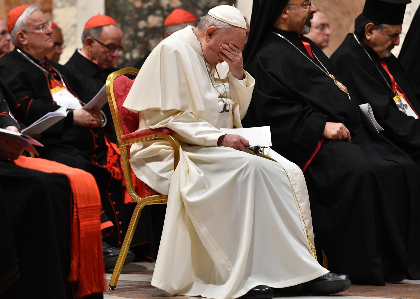 Liturgia Pokutna podczas szczytu w Watykanie. EPA/VINCENZO PINTO / POOL 