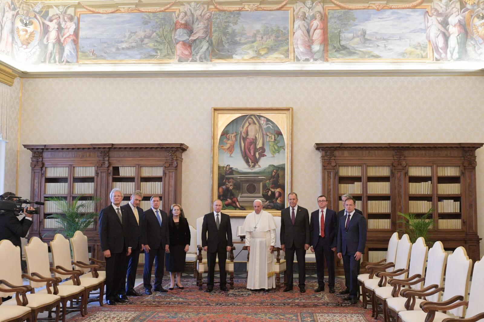 Spotkanie prezydenta Putnia z papieżem Franciszkiem fot. EPA/ALEXEI DRUZHININ