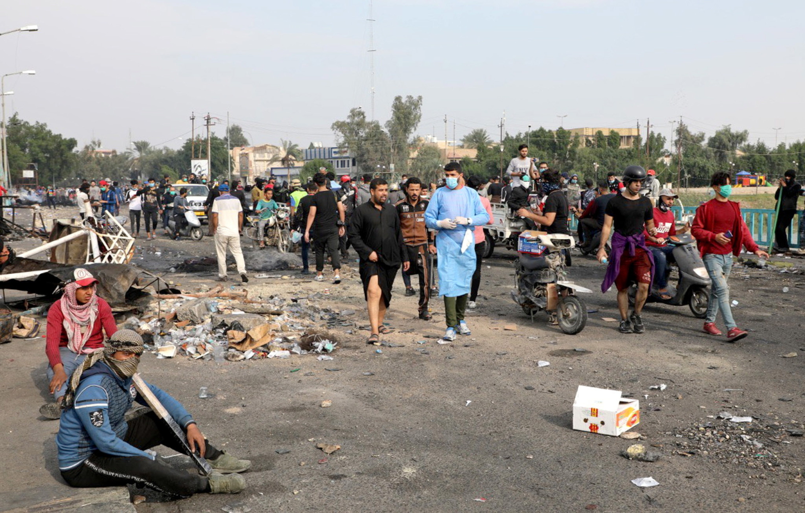 Krwawe protesty w Iraku. fot. EPA/HAIDER AL-ASSADEE