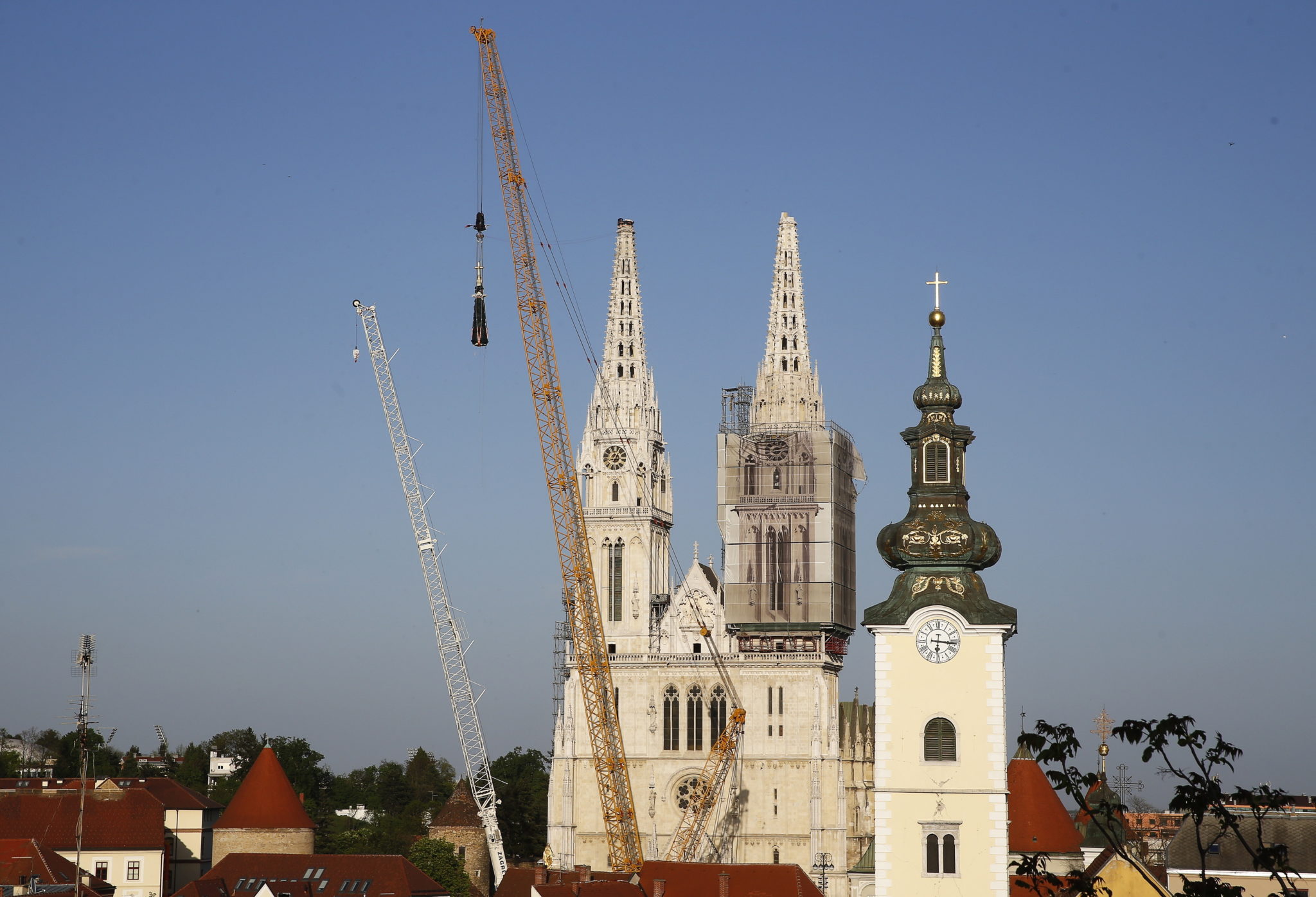 Chorwacja: ruszyła odbudowa gotyckiej katedry, zniszczonej podczas ostatniego trzęsienia ziemi w zagrzebiu. fot EPA/ANTONIO BAT