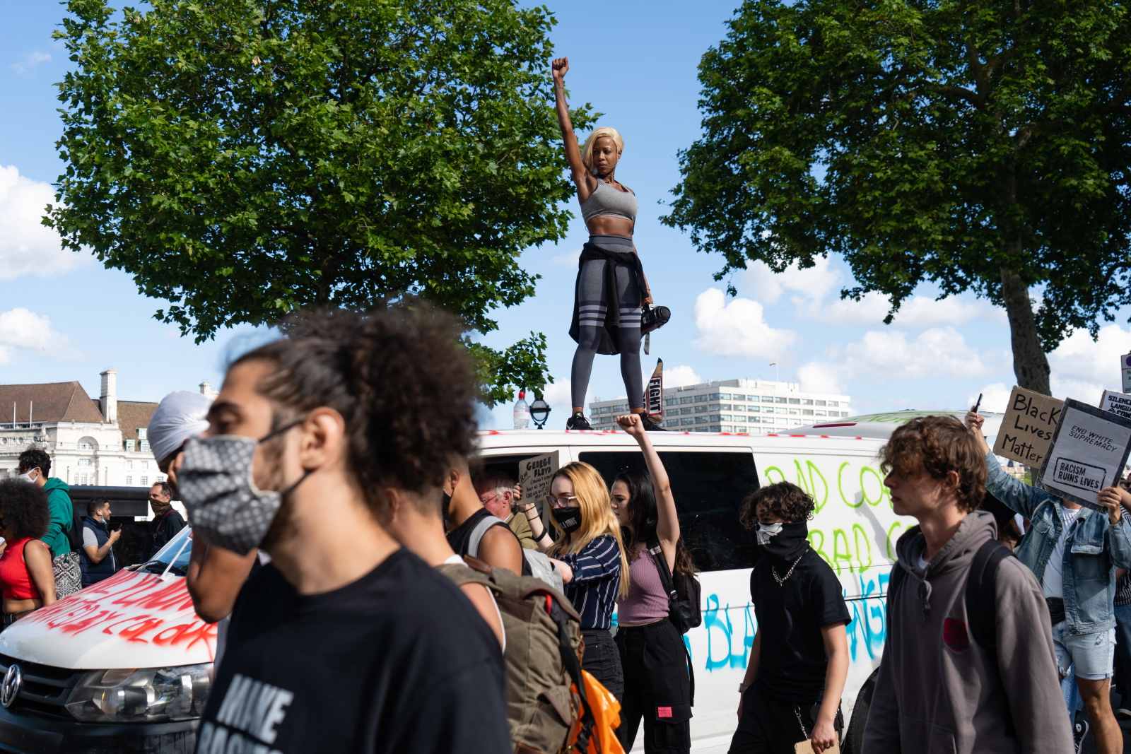 Protesty Black Lives Matter w Wielkiej Brytanii fot. EPA/NIKLAS HALLEN 
