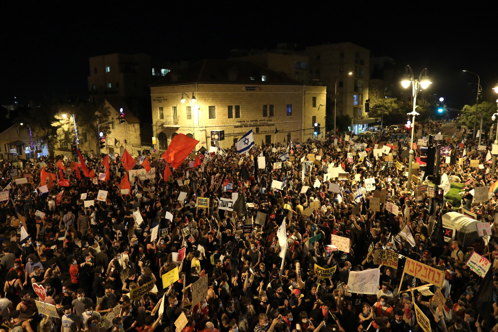 Protesty antyrządowe w Izraelu fot. EPA/ABIR SULTAN 
