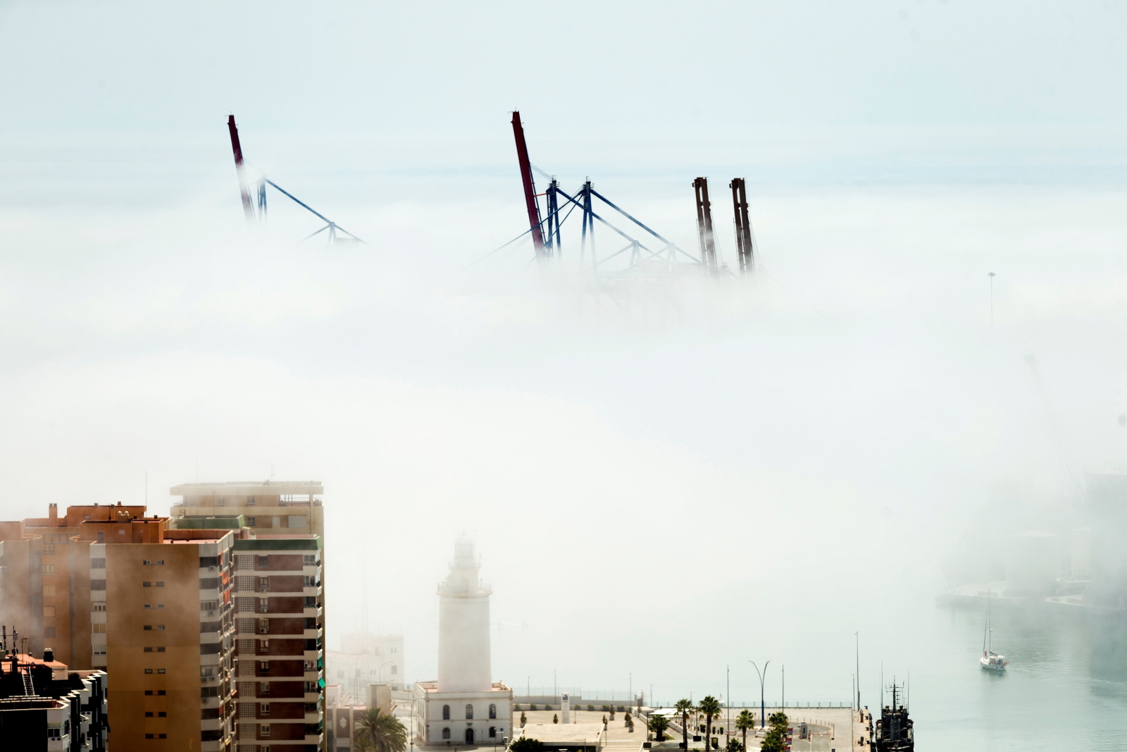Mgła Taro w Maladze fot. EPA/Jorge Zapata 
