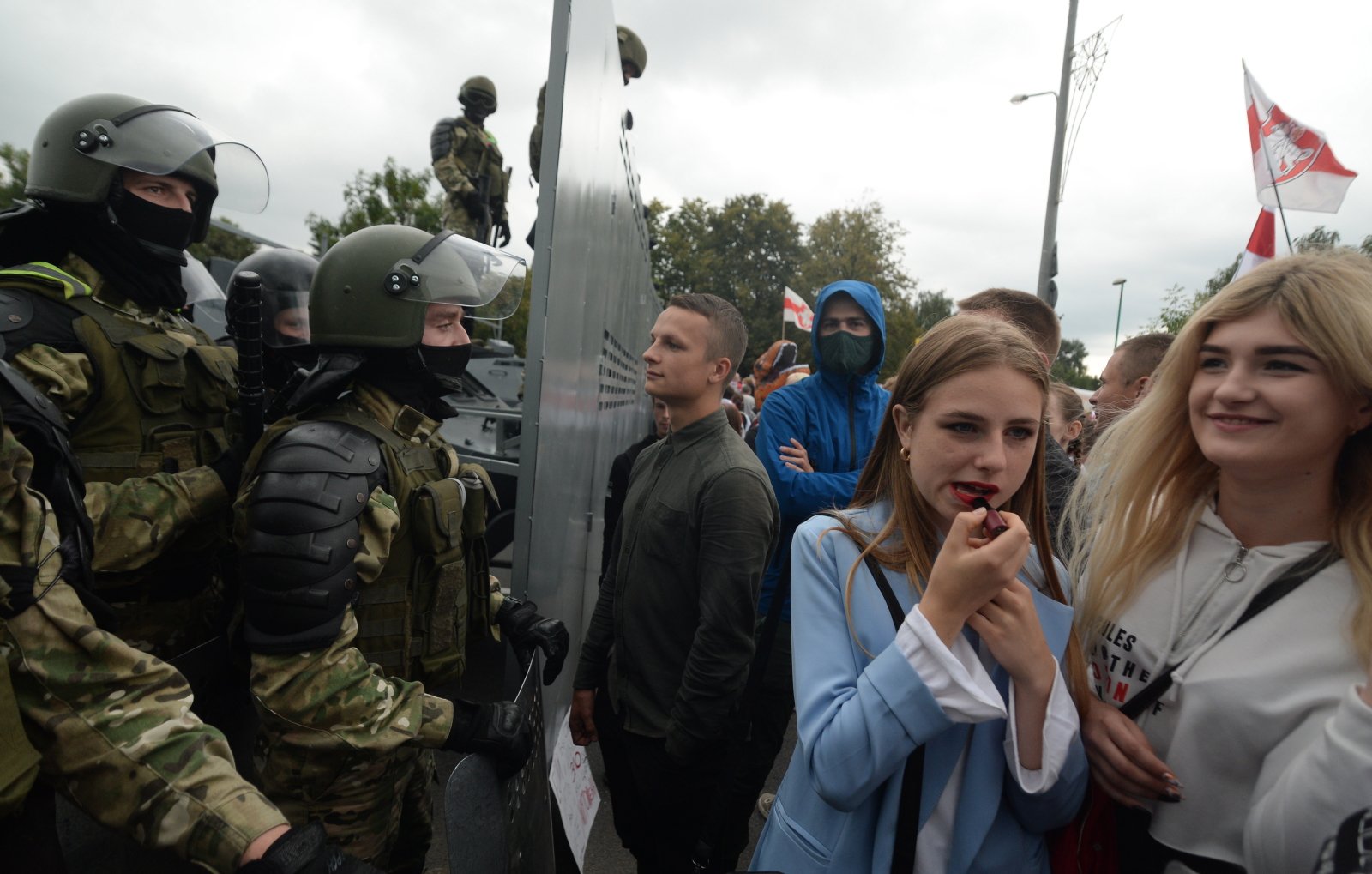 Manifestacje demokratyczne na Białorusi fot. EPA/STR 
