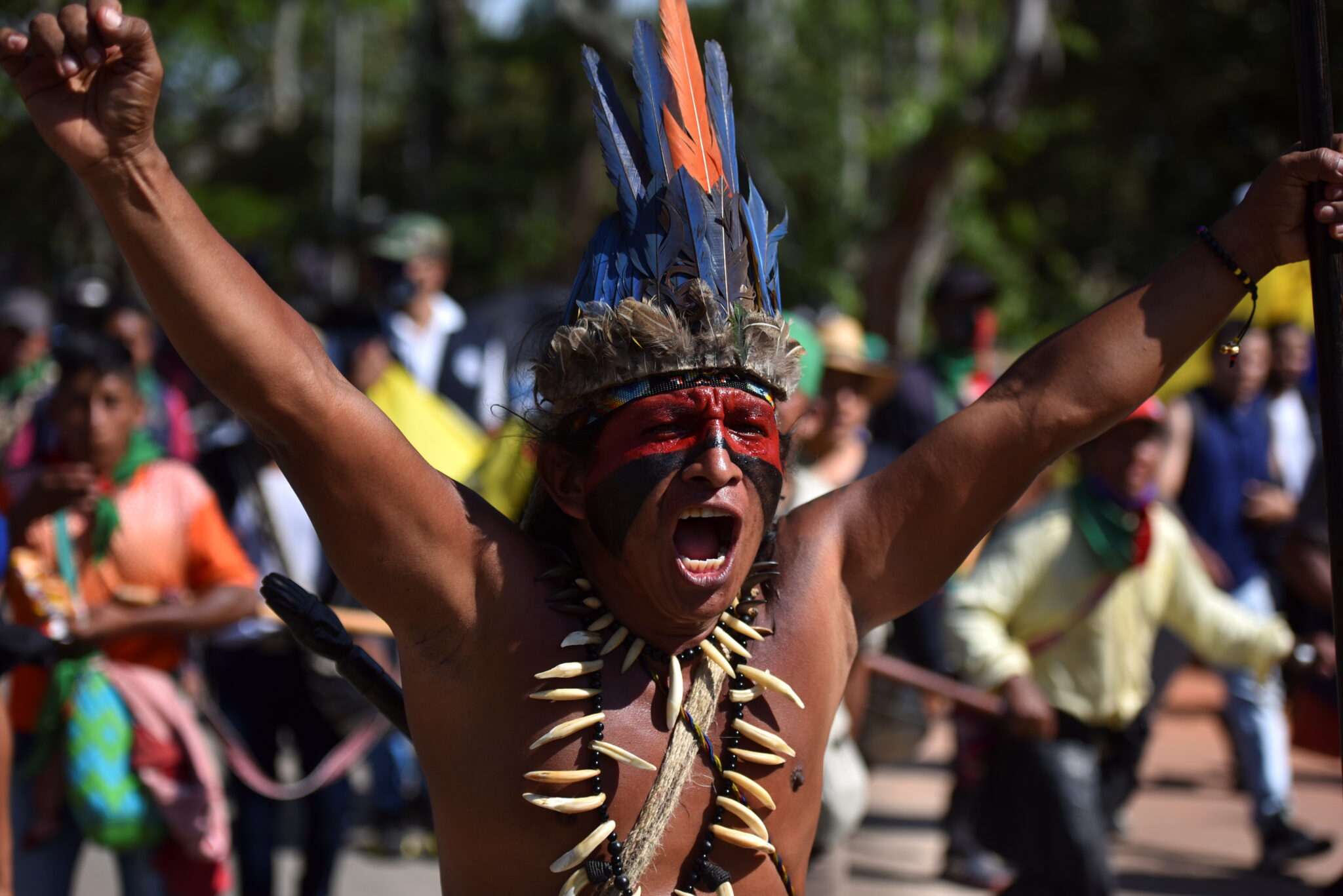 Kolumbia: marsz rdzennych mieszkańców - protest przeciwko przemocy wobec jej mieszkańców, fot. EPA / ERNESTO GUZMAN JR 