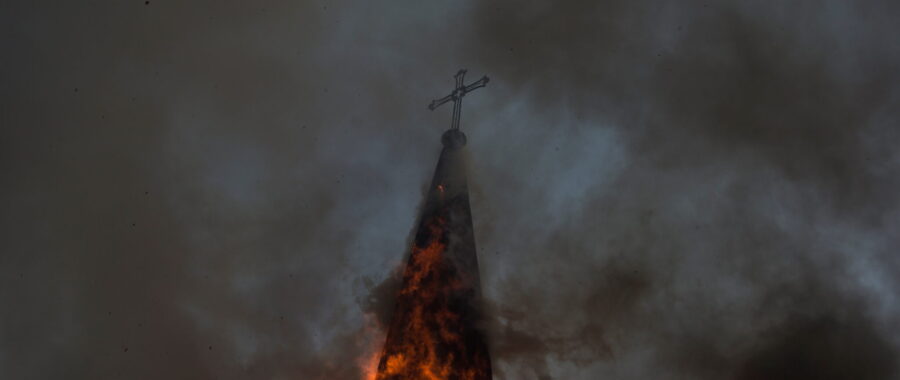 Chile protest kościół pożar