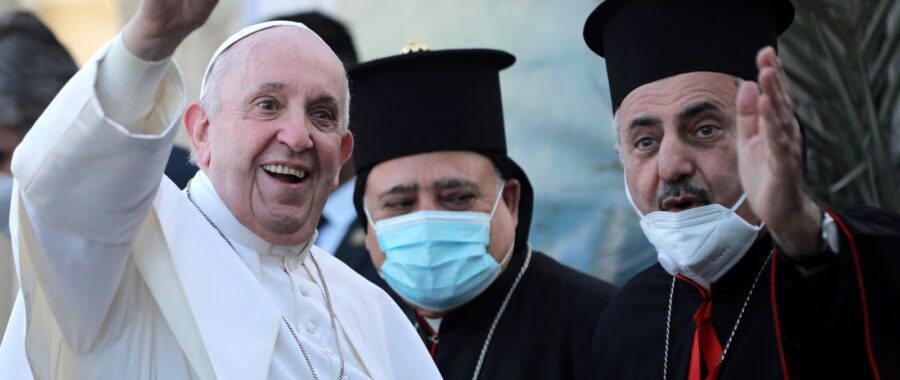 Papież podczas spotkania z duchownymi fot. EPA/MURTAJA LATEEF