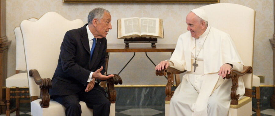 papież franciszek z prezydentem portugalii