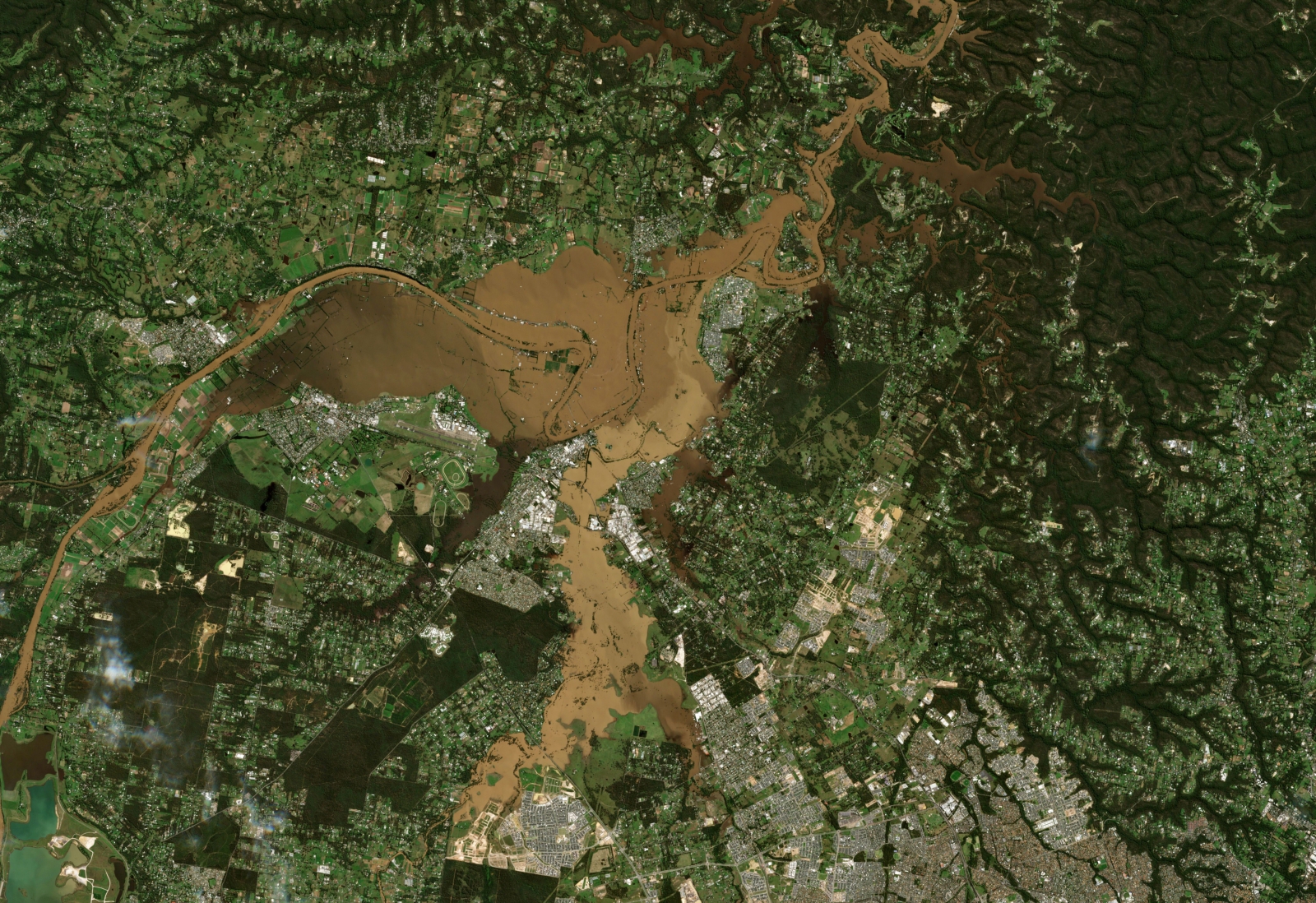 Powodzie w Australii fot. EPA/MAXAR TECHNOLOGIES 