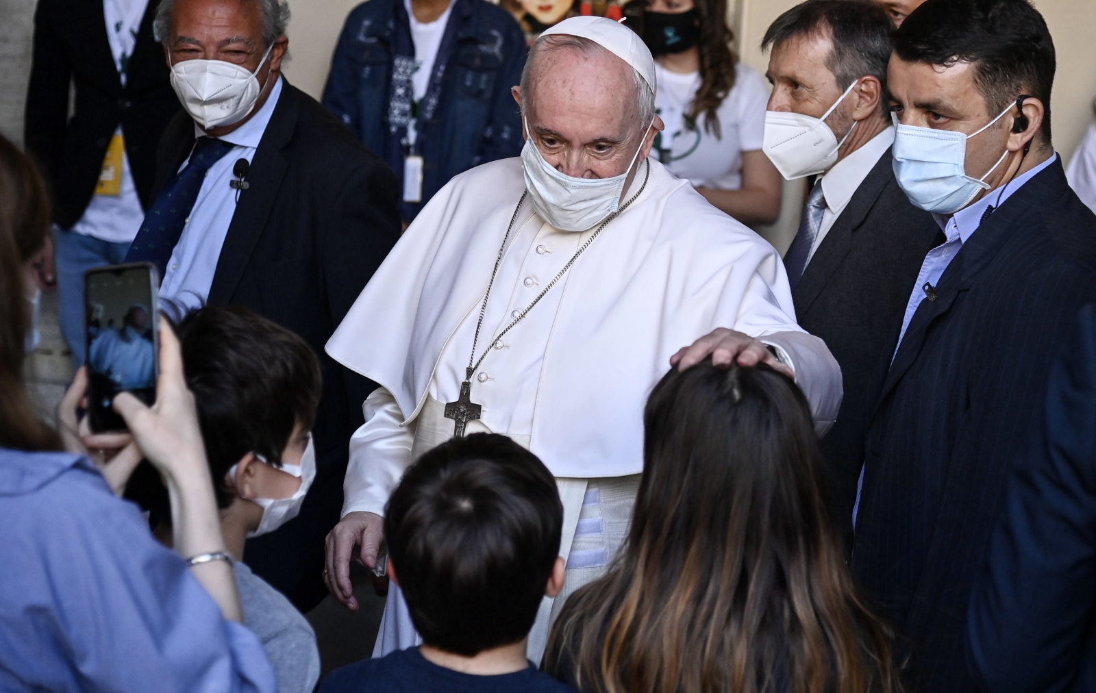 Papież Franciszek w Scholas Occurrentes fot. EPA/RICCARDO ANTIMIANI 
