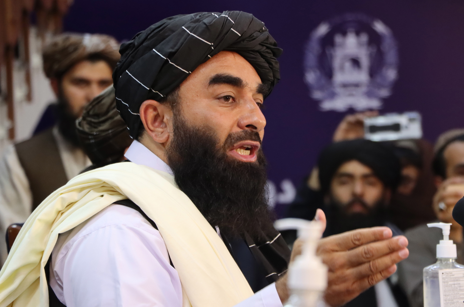 Talibska konferencja prasowa w Afganistanie fot. EPA/STRINGER 