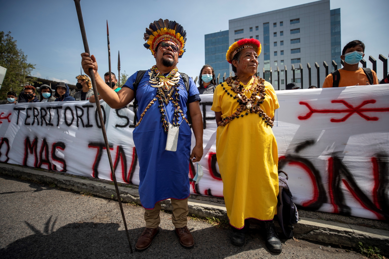 Protesty ludności rodzimej w Ekwadorze fot. EPA/Jose Jacome 