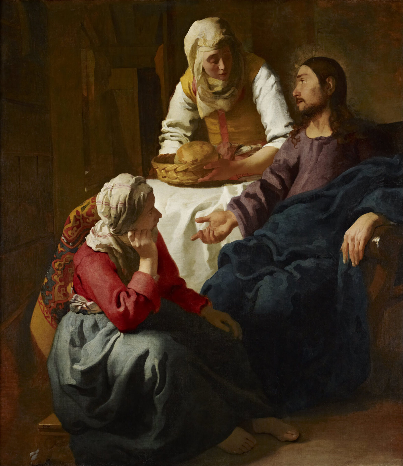 Vermeer Maria Marta Jezus w Betanii
