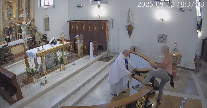 Agresywny napastnik zdewastował kościół w Mieścisku i zaatakował proboszcza