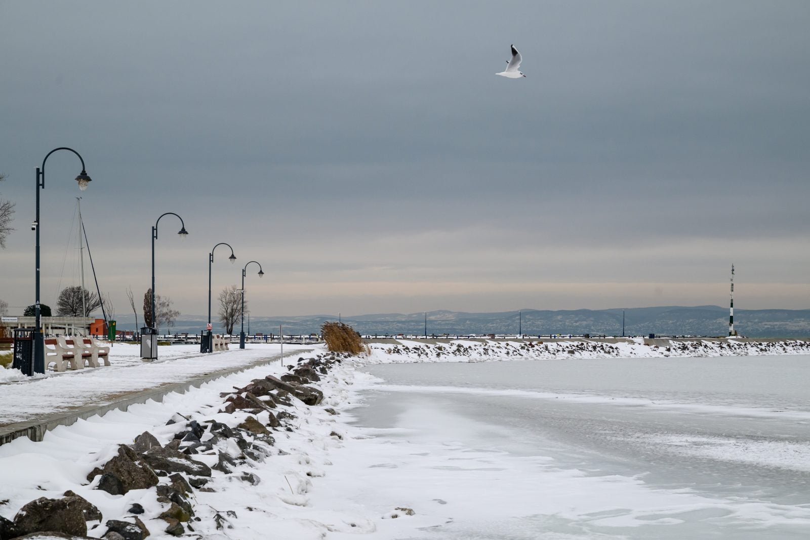 Węgry: po raz pierwszy od niemal 10 lat zamarzło jezioro Balaton [+GALERIA]