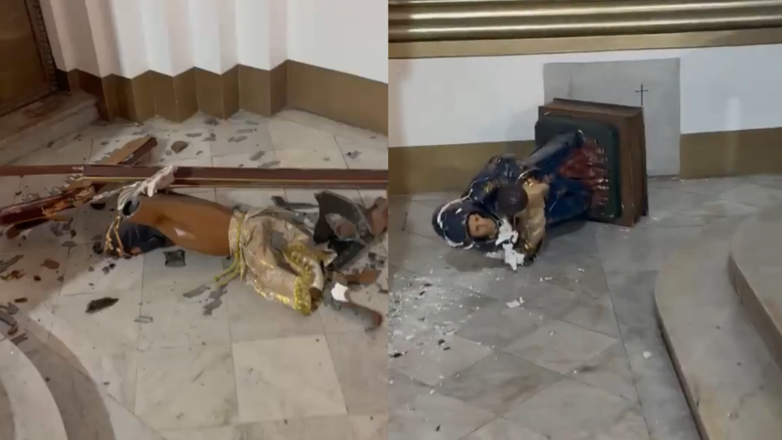 Kolumbia: mężczyzna zdewastował wnętrze zabytkowego kościoła w Cali [+WIDEO]