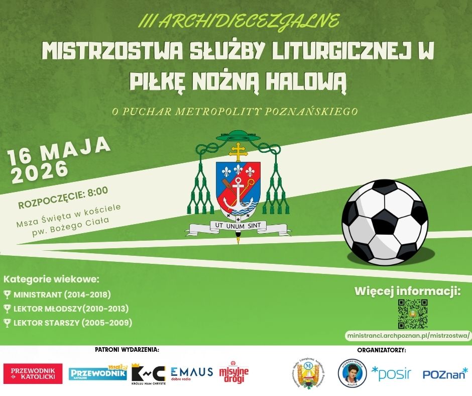 Poznań: Mistrzostwa Służby Liturgicznej w piłkę nożną halową o puchar Metropolity Poznańskiego