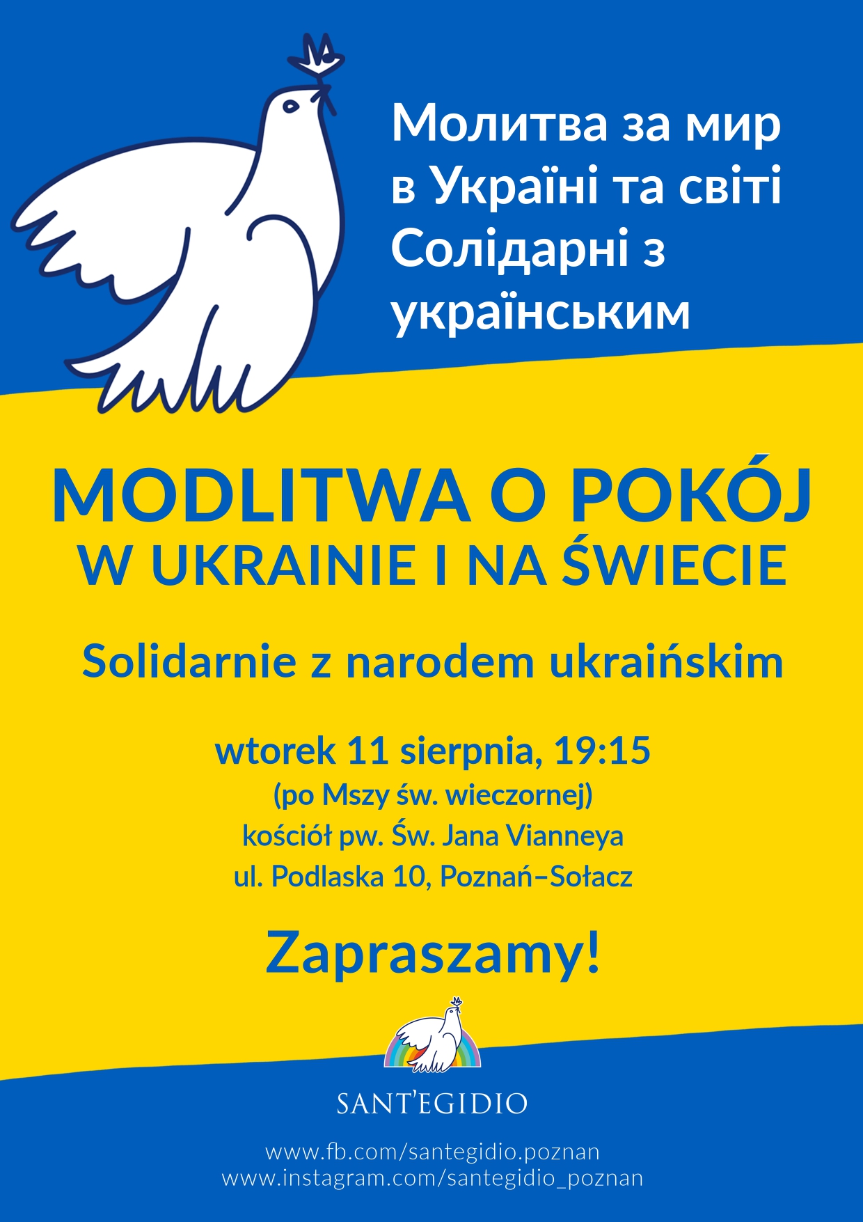 Poznań: modlitwa o pokój w Ukrainie i na świecie
