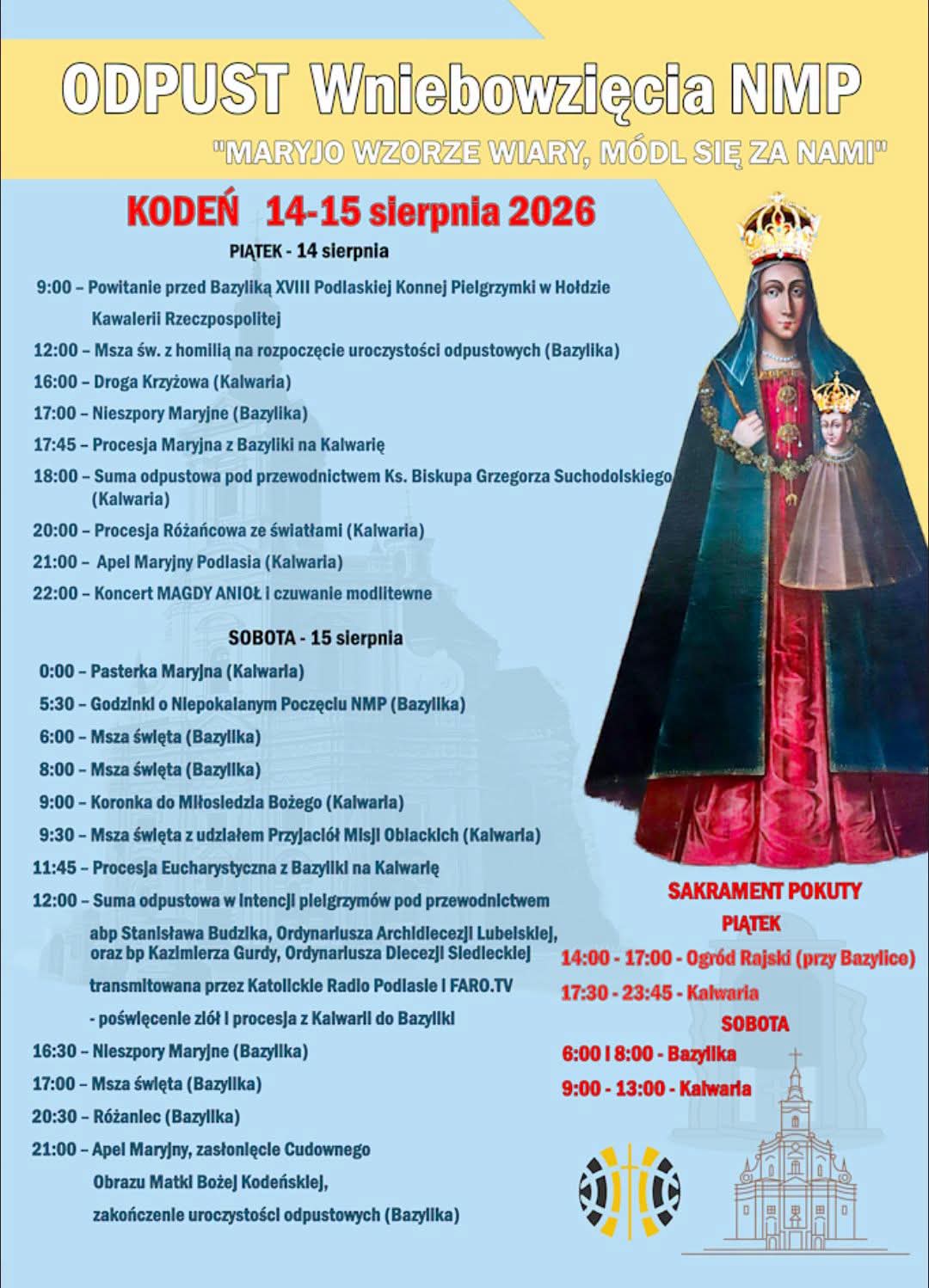 Kodeń: odpust Wniebowzięcia Najświętszej Maryi Panny [ZAPOWIEDŹ]