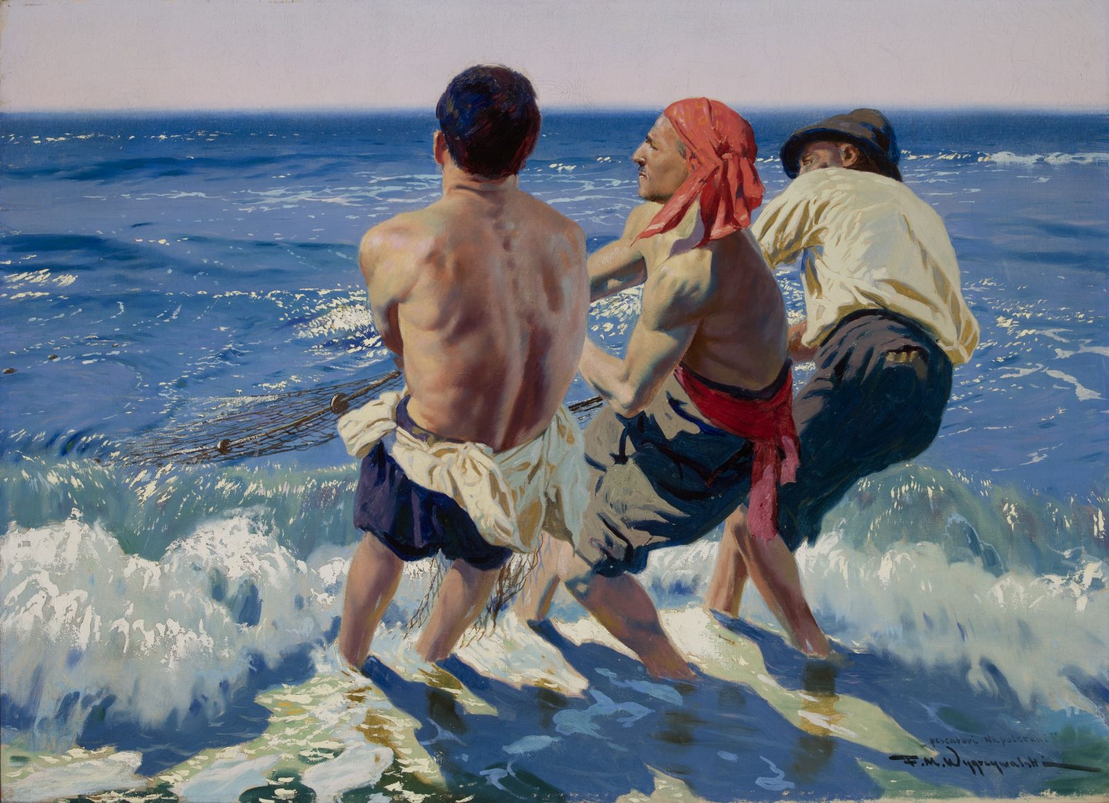Feliks Wygrzywalski, Rybacy neapolitańscy, ok. 1915, olej, płótno, wł. MNK