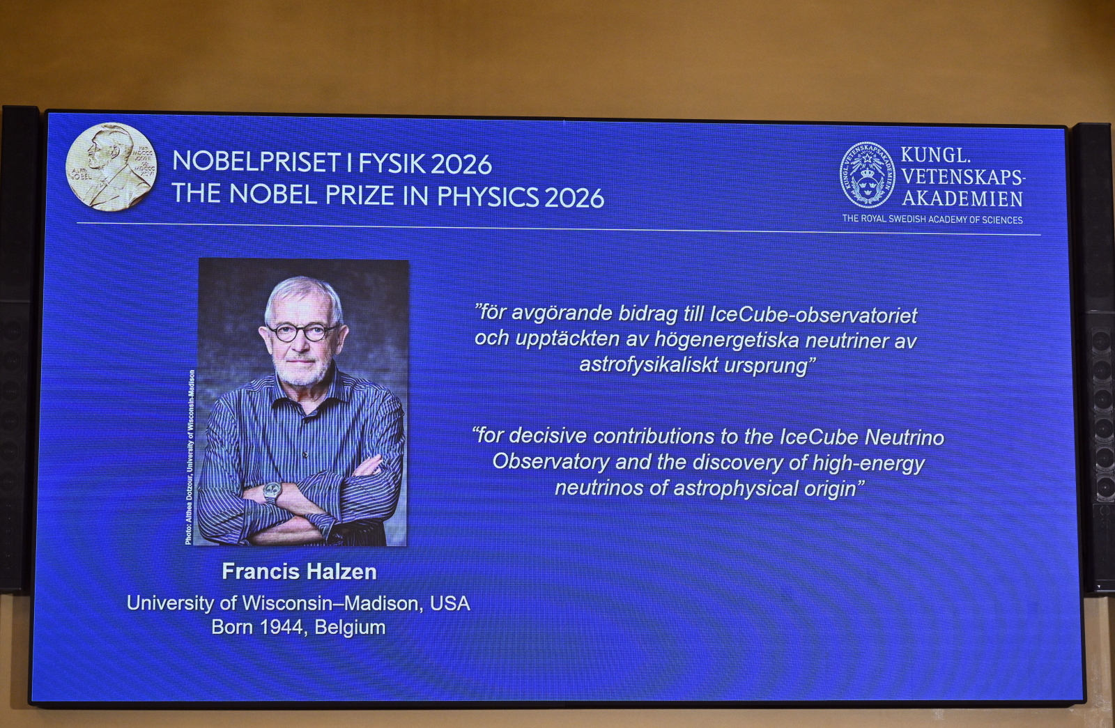Francis Halzen laureatem tegorocznej Nagrody Nobla z fizyki
